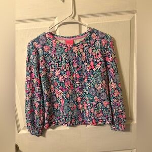 Lilly Pulitzer Kids Long Sleeve Tee - Pink and Blue Floral
